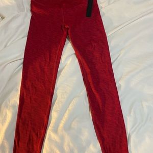 High Waisted Ribbed Red Leopard Leggings.